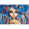 Image de Magnolia puzzel Lady with Fish - 1000 stukjes legpuzzel.