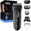 Image de Braun Series 3+ Elektrisch Scheerapparaat + Baardtrimmer-opzetstuk - Droog Gebruik - 3000BT - Grijs - Scheerapparaat voor Mannen