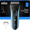 Image de Braun Series 3+ Elektrisch Scheerapparaat - Precisietrimmer - Nat & Droog - 3040S - Blauw - Scheerapparaat voor Mannen
