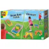 Image de SES - Croquet and pittenzak gooien - 2-in-1 spellen - echt houten onderdelen met vrolijke illustraties - in handige bewaartas