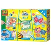 Image de SES Creative - My First - 3 in 1 mega set - Vingerverven, kleuren en vormen plakken - met 3 kleuren vingerverf, 7 dikke potloden, vingerlijm, plakfiguren en knutselkaarten - makkelijk uitwasbaar