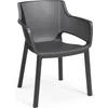 Image de Keter Keter Elisa Tuinstoel - 6 stuks - 53x61,5x78,4cm - Donkergrijs monoblok fauteuils - stapelbaar kunsstof