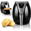 Image de alpina Airfryer 2.4L - Heteluchtfriteuse 1-4 Personen - Air Fryer met Digitaal Touchscreen - Instelbare Temperatuur 80 tot 200 Graden - met Timer Functie - Heteluchtoven 1500W - Zwart