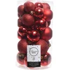 Image de Decoris Kerstbal 30 st. Plastic Gl-Mt-Glitter Kerstrood assorted