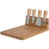 Image de Excellent Houseware Kaasplankje met 4 Mesjes - Bamboe