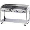 Image de HENDI Verrijdbare barbecue met 4 branders   lichtgrijs   22kW   1400x612x x(H)825mm   inclusief bakplaten en grillroosters
