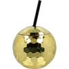 Image de Boland - Beker Discobal met rietje goud Goud - Glitter & Glamour - Glamour - 80's - NYE - Oudjaarsavond