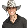 Image de Boland - Hoed cowboy Wild zebra Zwart,Wit - 59 - Volwassenen - Unisex - Festival - Zebra