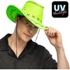 Image de Boland - Hoed cowboy Savanne neongroen Neon,Groen - 58 - Volwassenen - Unisex - Festival - UV Blacklight