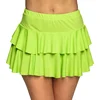 Image de Boland - Minirokje Ruffles neongroen - Volwassenen - Student - 80's & 90's - Disco