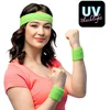 Image de Boland - Set 3 zweetbandjes neongroen Groen,Neon - Één maat - Volwassenen - Unisex - 80's & 90's - Disco- Sport