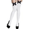 Image de Boland - Paar kousen Bow wit/zwart Wit - Volwassenen - Vrouwen - Burlesque - Sexy - Black and White- Verpleegster - Bierfest