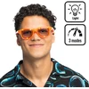 Image de Boland - LED partybril Blink oranje Oranje - Volwassenen - Grappig en Fout - Festival - Carnaval - Foute Party
