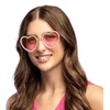 Image de Boland - Partybril Diamond heart Roze - Volwassenen - Valentijn - Festival - Valentijnsdag - Zomer