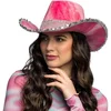 Image de Boland - Hoed cowboy Darling roze/oranje Roze - 59 - Volwassenen - Unisex - Festival - Wild west - Western