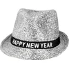 Image de Boland - Hoed Sparkling 'Happy new year' zilver - Één maat - Volwassenen - Unisex -