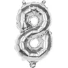 Image de Boland - Folieballon '8' zilver (36 cm) 8 - Zilver - Cijfer ballon