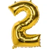 Image de Boland - Folieballon '2' goud (86 cm) 2 - Goud - Cijfer ballon