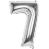Image de Boland - Folieballon '7' zilver (86 cm) 7 - Zilver - Cijfer ballon