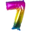 Image de Boland - Folieballon '7' regenboog (86 cm) 7 - Multi - Cijfer ballon