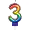 Image de Boland - Kaarsje '3' regenboog 3 Multi - Regenboog - Regenboog