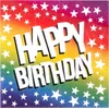 Image de Boland - Set 20 papieren servetten Rainbow 'Happy birthday' - Regenboog - Regenboog