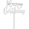 Image de Boland - Taarttopper 'Happy birthday' zilver Zilver - Verjaardag, Kinderfeestje - Geen thema - Verjaardag