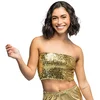 Image de Boland - Top Sparkle goud (M/L) - Volwassenen - Niet van toepassing - Festival - Rave - Bandeautop - Strapless