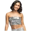 Image de Boland - Top Sparkle zilver (M/L) - Volwassenen - Niet van toepassing - Festival - Rave - Bandeautop - Strapless