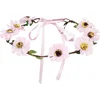 Image de Boland - Hoofdband Mallorca Roze - Één maat - Volwassenen - Vrouwen - 60's & 70's - Hippie & Flower Power- Hawaii - Ibiza - Bohemian - Festival