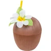 Image de Boland - Beker Kokosnoot met rietje - Tropisch - Hawaii - Themafeest - Tuinfeest