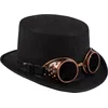 Image de Boland - Hoed Steamgoggles Zwart - 59 - Volwassenen - Unisex - Steampunk- Sciencefiction