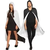 Image de Boland - Cape Twilight zwart/wit - Volwassenen - Vampier - Halloween - Horror - Vampier
