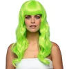 Image de Boland - Pruik Chique neongroen Groen - Golvend - Lang - Vrouwen - - Glitter and Glamour