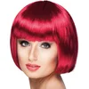 Image de Boland - Pruik Cabaret robijnrood Rood - Steil - Kort - Vrouwen - Can Can - Glitter and Glamour