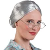Image de Boland - Pruik Granny Grijs - Steil - Kort - Vrouwen - Professor -