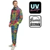 Image de Boland - Trainingspak Leopard art dude UV (M) - Volwassenen - - 80s - 90s - foute party - grappig - retro trainingspak - neon