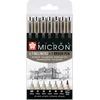 Image de Sakura Pigma Micron fineliners set - 6 fineliners + 1 Pigma penseel