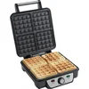 Image de Bestron Wafelijzer - ASW281 - 1100W - 4 wafels - Anti aanbaklaag - Zilver/Zwart