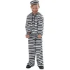 Image de Carnaval verkleedkleding Gestreept boevenpak - zwart/wit - 2-delig - kinderen - Boef/crimineel/gevangene 128