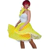 Image de Verkleedpak rok en sjaal neon geel (met rode stippen) Rock 'N Roll Skirt Neon Yellow Onesize