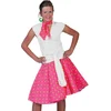 Image de Verkleedpak rok en sjaal neon roze (met groene stippen) Rock 'N Roll Skirt Neon Pink (Green Dots) Onesize