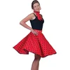 Image de Verkleedpak rok en sjaal rood (met zwarte stippen) Rock 'N Roll Skirt Red Onesize