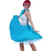 Image de Verkleedpak rok en sjaal blauw (met witte stippen) Rock 'N Roll Skirt Blue Onesize