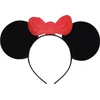 Image de Diadeem met muizenoren en strik - Rood - Plastic - Verkleden - Feestaccessoire