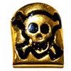 Image de Gouden tand met doodshoofd - piraat - carnaval artikel - plastic - neptand - piratentand