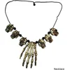 Image de Funny Fashion Halloween thema Ketting - met handje en doodshoofdjes - Dames - verkleed sieraden - horror