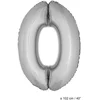 Image de ESPA - Enorme zilverkleurige aluminium cijfer ballon - cijfer " 0 "