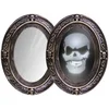 Image de Halloween decoratie Sprekende spiegel zwart goud ovaal griezelafbeelding Halloween-mirror.