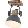 Image de Plafondlamp Gearwood 7968GR Grijs Draaibaar & Kantelbaar Hout/Metaal E27 fitting - Mexlite